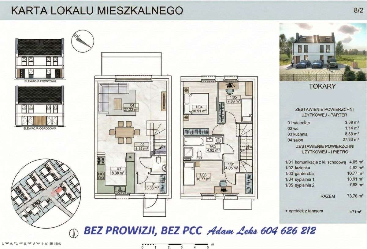 bliźniak 79m² parkingi ogród taras gotowe na V-10