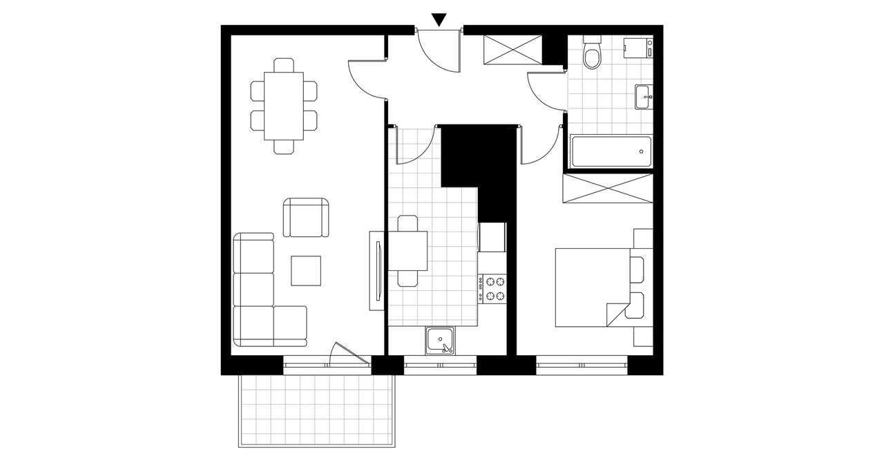2-pokojowe mieszkanie 52m2 + balkon Bezpośrednio - Pełny obrazek: 3/5
