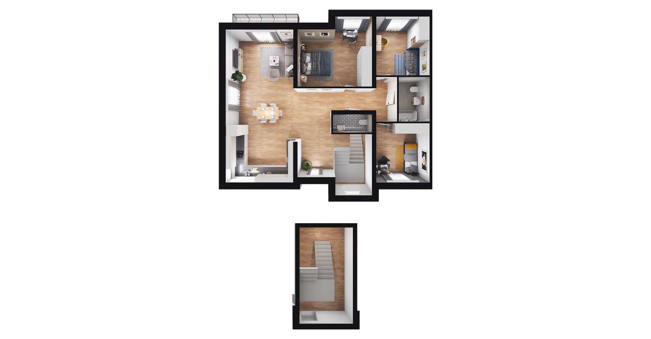 4-pokojowe mieszkanie 104m2 + balkon - Pełny obrazek: 2/8