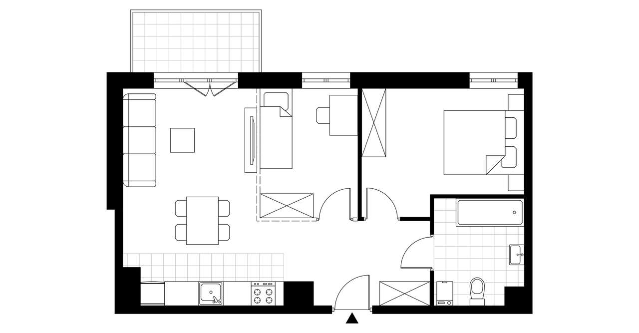 2-pokojowe mieszkanie 51m2 + taras Bez Prowizji - Pełny obrazek: 4/9