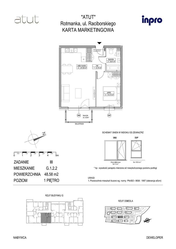 2-pokojowe mieszkanie 48 m² + balkon Bez Prowizji - Widok 2