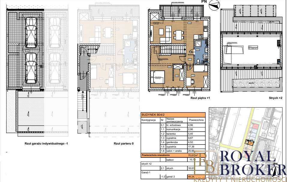Mieszkanie 70,6m2, Antresola 18,6m2, Garaż 48,2m2-2