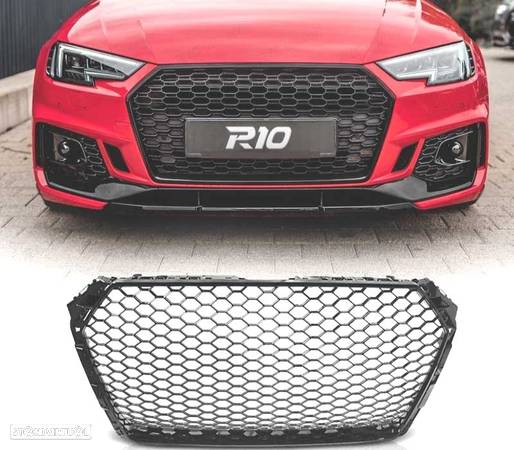 GRELHA FRONTAL PARA AUDI A4 B9 15-19 LOOK RS - GLOSSY BLACK - 1