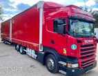 Scania R410 HIGHLINE 6x2 JUMBO OŚ PODNOSZONA AUTOMAT RETARDER STANDKLIMA FIRANKA DŁ:7.80m + PRZYCZEPA TANDEM WIELTON FIRANKA DŁ:7.80m NOWE PLANDEKI ZESTAW PRZEJAZDOWY EURO 6 2015 IGŁA - 7