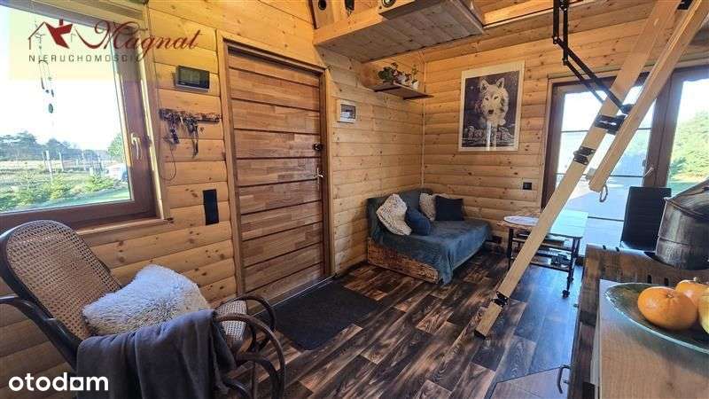 Atrakcyjny dom drewniany całoroczny na dużej dział-16
