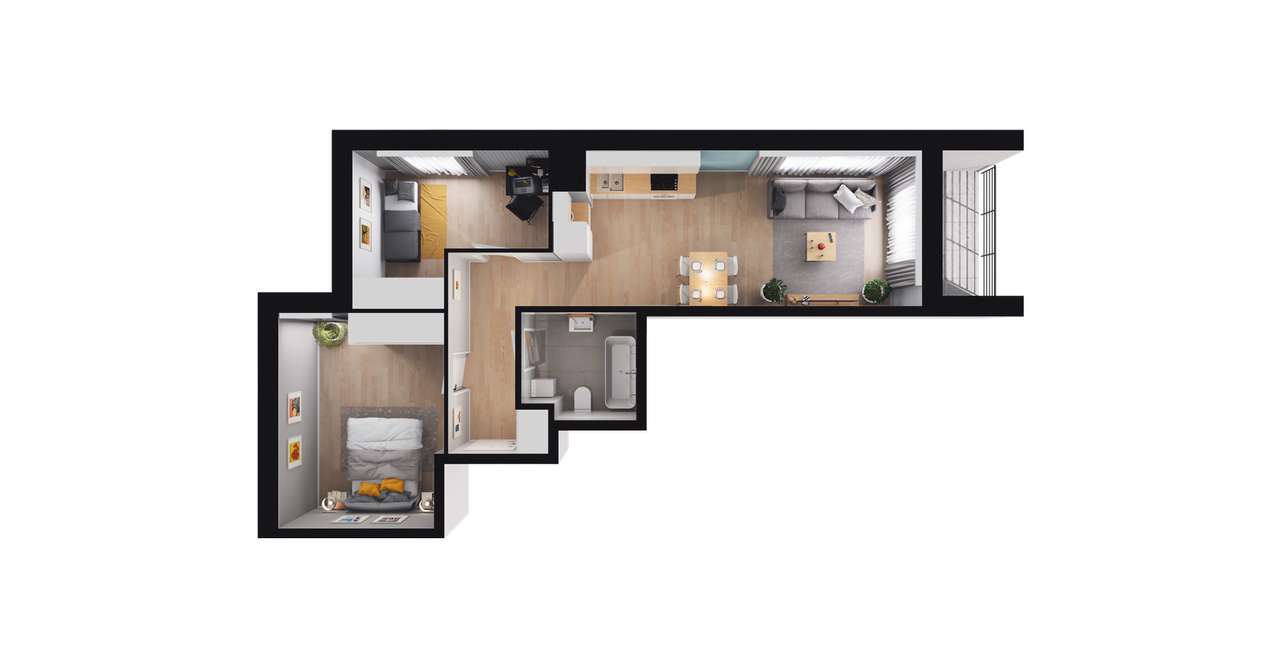 3-pokojowe mieszkanie 55m2 + loggia Bez Prowizji - Pełny obrazek: 3/9