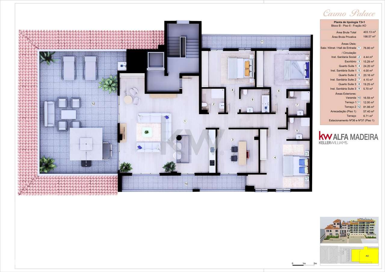 Apartamento | Penthouse | T3 + Escritório | Funchal | Madeira Island - Grande imagem: 3/38
