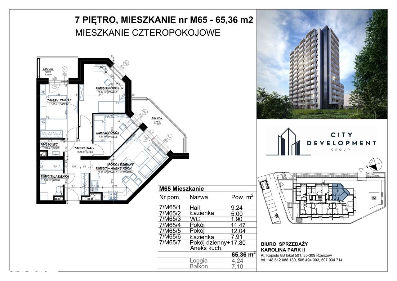 4-pokojowe mieszkanie 65m2 + 2 loggie Bez Prowizji - Pełny obrazek: 2/7