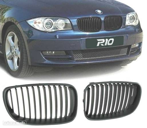 GRELHAS FRONTAIS PARA BMW E81 E82 E87 E88 07-12 PRETO MATT - 1