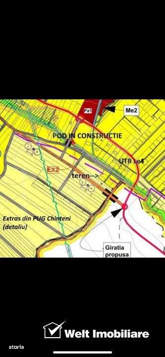 Teren pentru constructii, intravilan, 492 mp, zona intrare - Chinteni - Imagine principală: 2/3