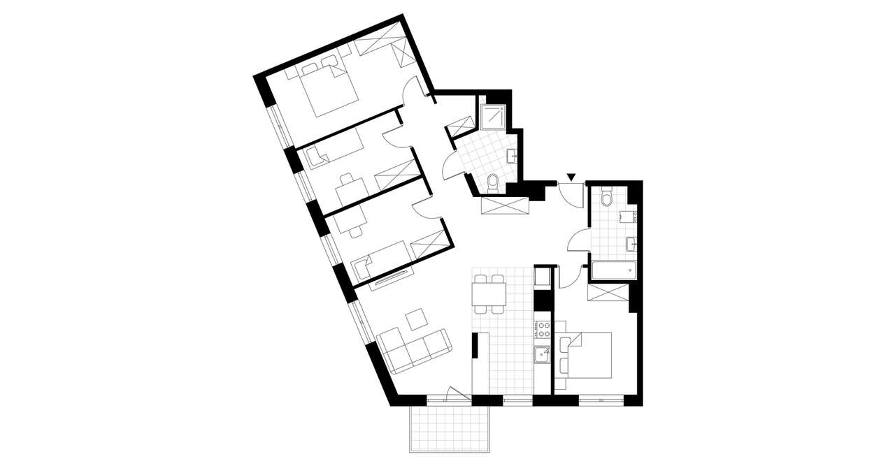 5-pokojowe mieszkanie 100m2 + balkon - Pełny obrazek: 3/7