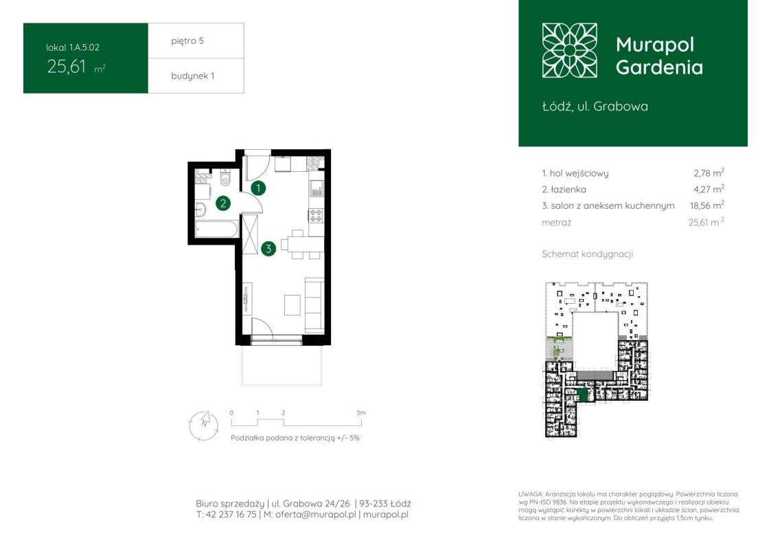 1-pokojowe mieszkanie 25m2 Bezpośrednio - Pełny obrazek: 2/5