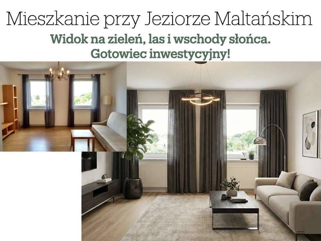 Mieszkanie przy Jeziorze Malta. Widok na zieleń, las i wschody słońca