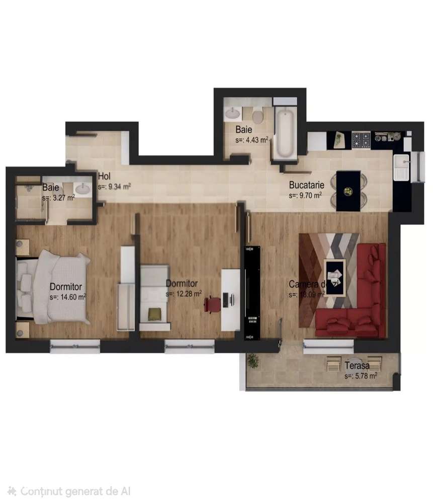 Vand apartament 3 camere zona Coresi complex Casa Nobel-12