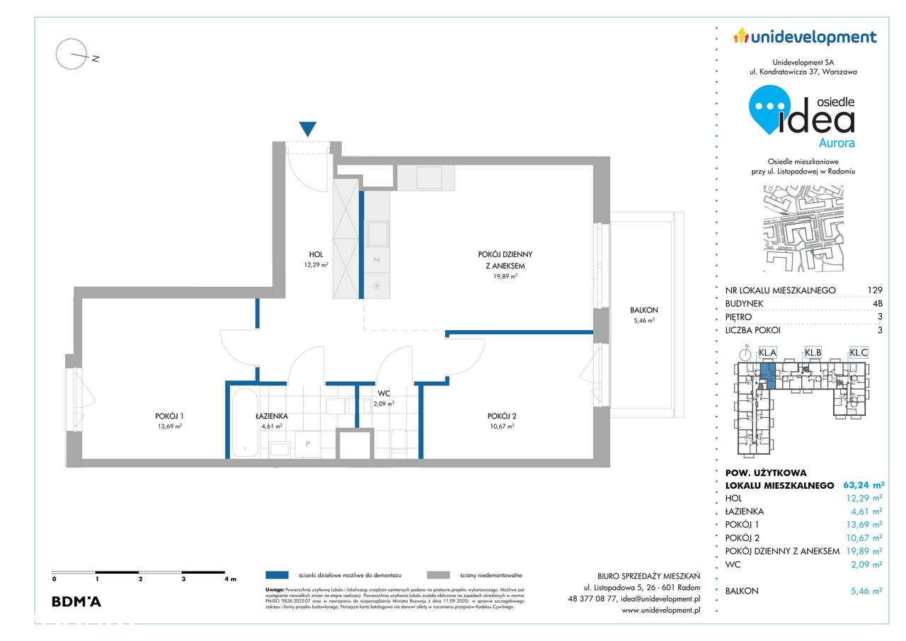 Osiedle Idea | mieszkanie 3-pok. | 4B/129 - Pełny obrazek: 2/7