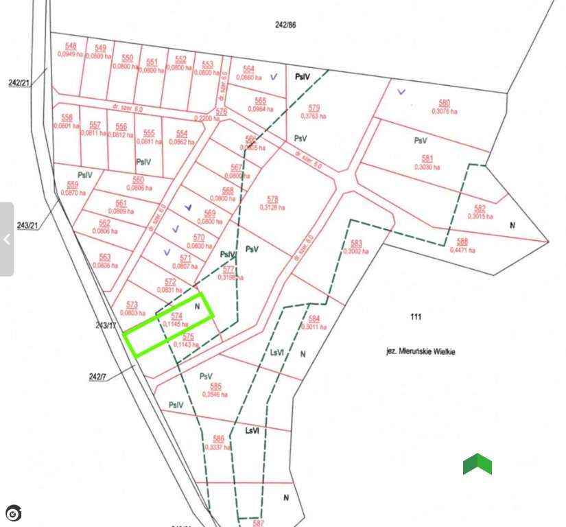 Działka rekreacyjna nad jeziorem Mieruniszki - Pełny obrazek: 3/5