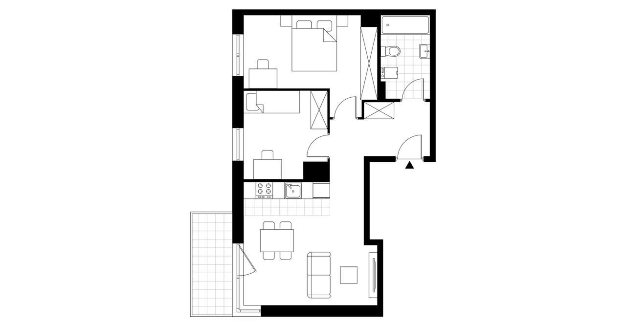 3-pokojowe mieszkanie 53m2 + balkon - Pełny obrazek: 3/8