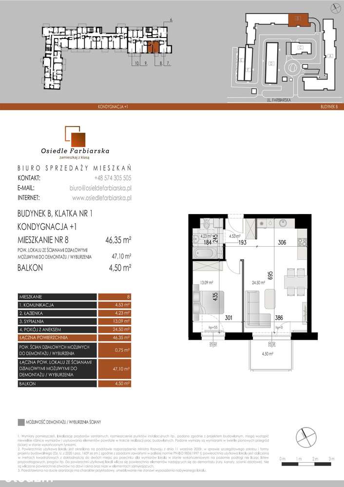 2-pokojowe mieszkanie 46m2 + balkon Bezpośrednio - Pełny obrazek: 2/6