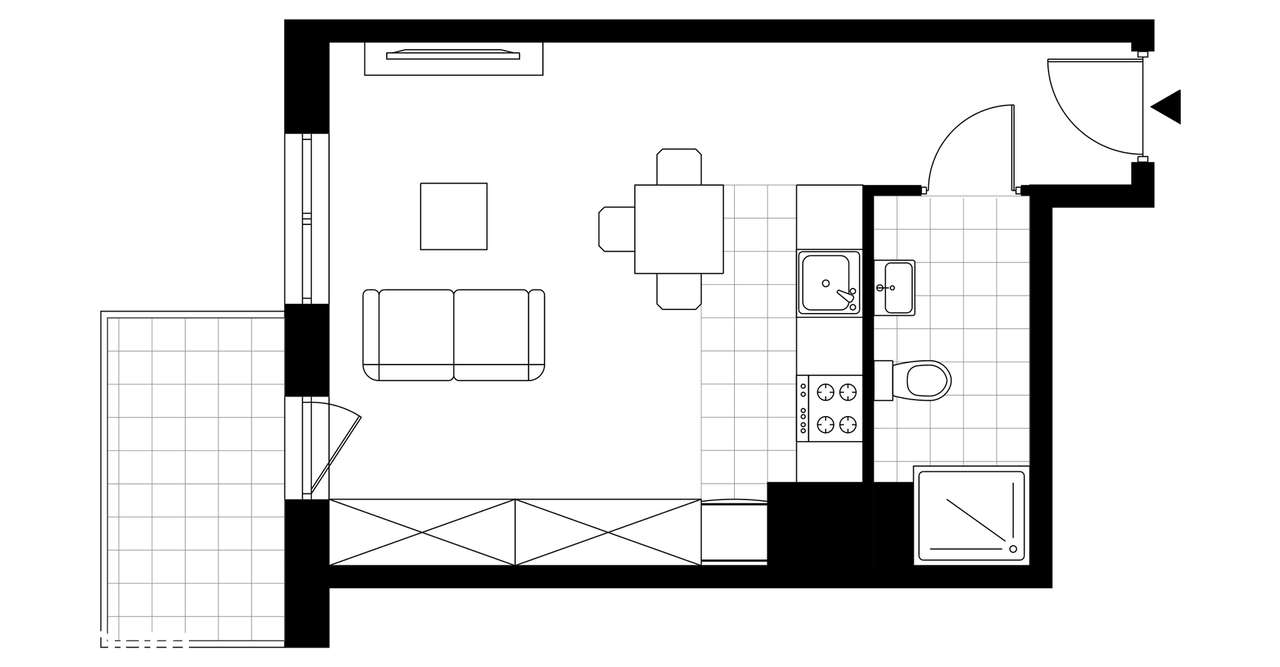 1-pokojowe mieszkanie 29m2 + balkon Bez Prowizji - Pełny obrazek: 3/8