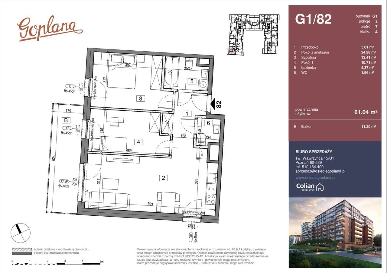 Osiedle Goplana | mieszkanie 3-pok. | G1/82 - Pełny obrazek: 2/7
