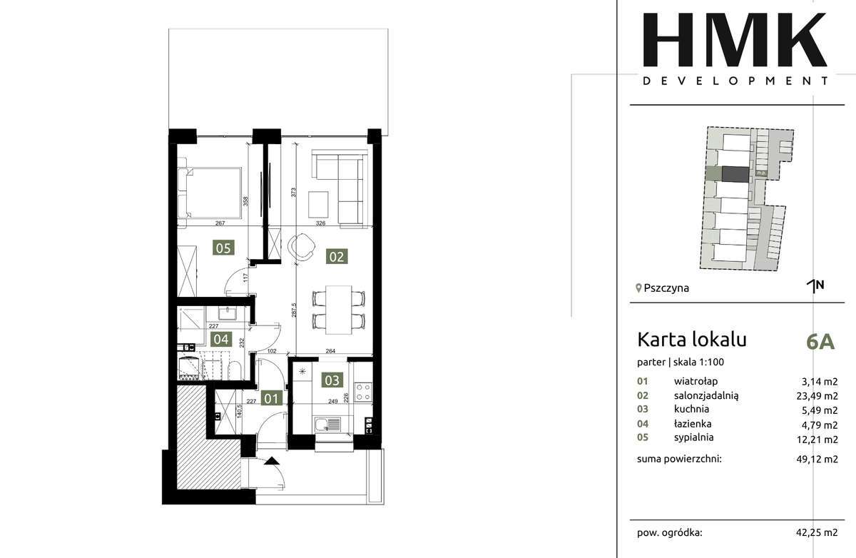 Osiedle przy ul. Bielasa | 2 pokoje z tarasem i ogródkiem | 49,12m2 - Pełny obrazek: 4/13