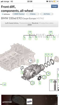 Grup diferențial fată bmw X5 e70 530xd e60 330xd e90 E91 E92 Rap:2.93 - 2