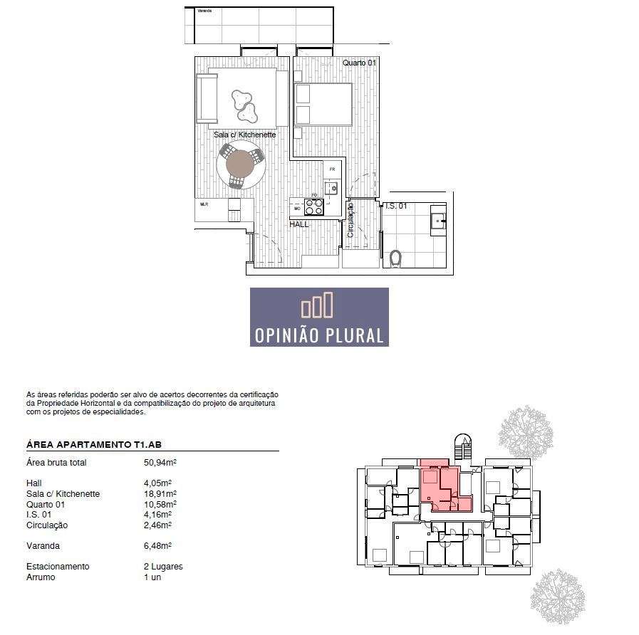 T1 Novo de Luxo com Varanda e Garagem | Haven Terrazza  Valbom-10