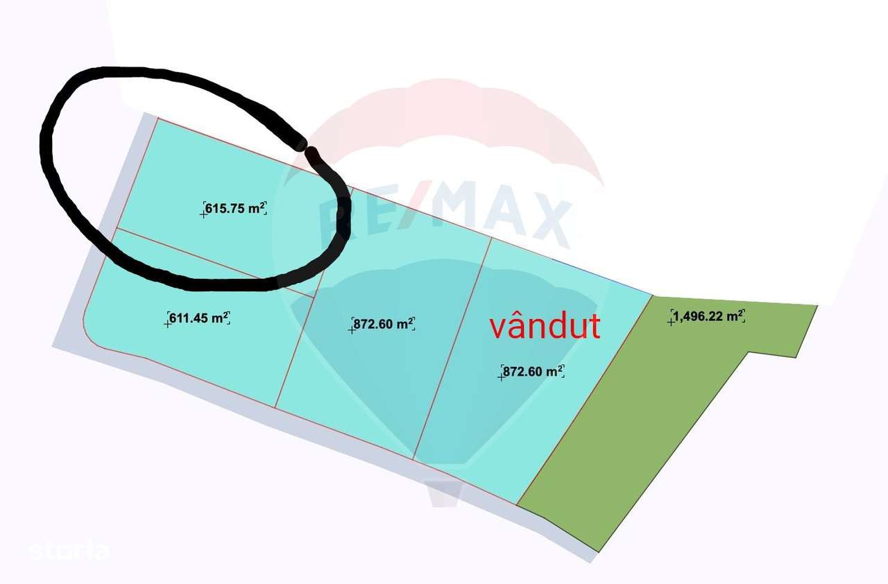 Parcelă 615 mp conform PUG revizuit | Chinteni | UTR Locuințe rurale - Imagine principală: 1/5