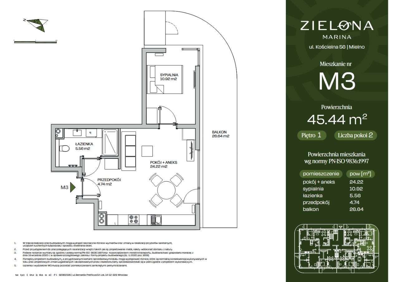 Komfort, styl i balkon 26 m² – apartament z potencjałem – M3 - Pełny obrazek: 2/17