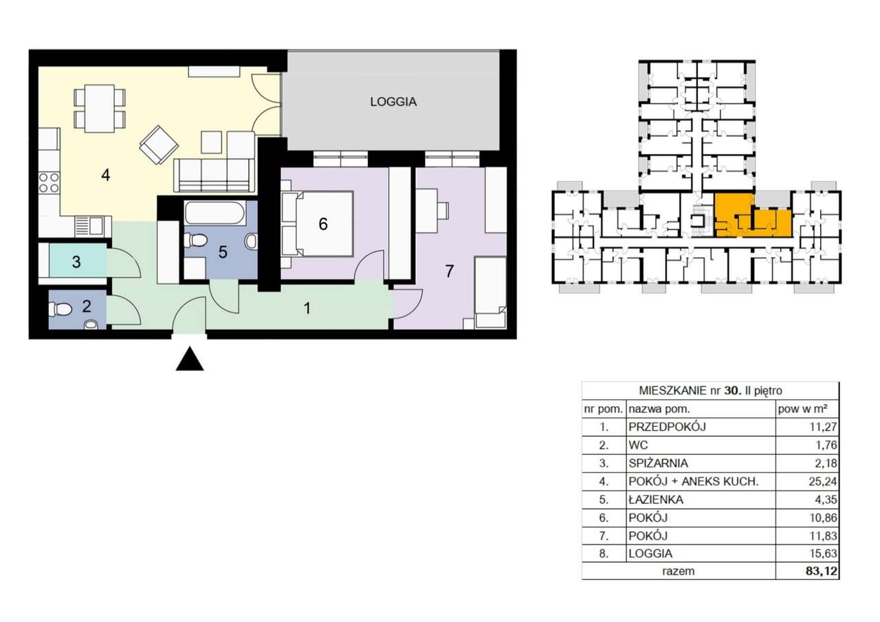Na Pańskiej Górze | mieszkanie 30 - Pełny obrazek: 2/8