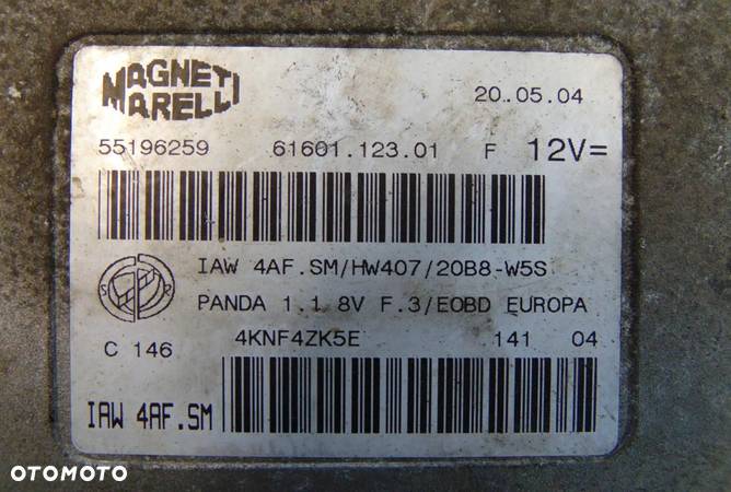 FIAT PANDA II 1.2 KOMPUTER SILNIKA 55196259 - 4