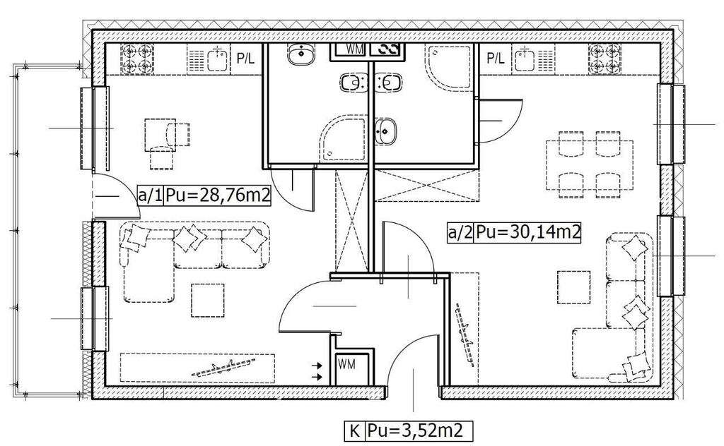 3 pokoje z możliwością podziału na 2 kawalerki-5