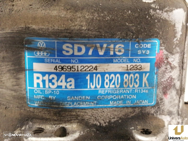 COMPRESSOR AR CONDICIONADO VOLKSWAGEN GOLF IV 2003 -1J0820803K - 2