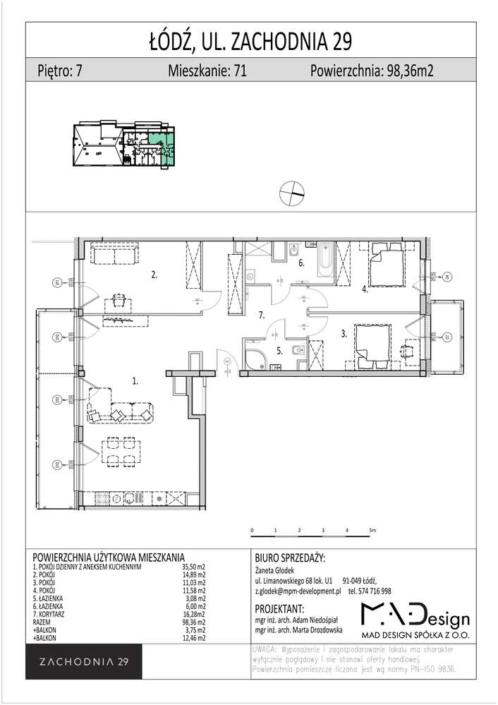 Zachodnia 29 | mieszkanie 4-pok. | 71 - Pełny obrazek: 2/7