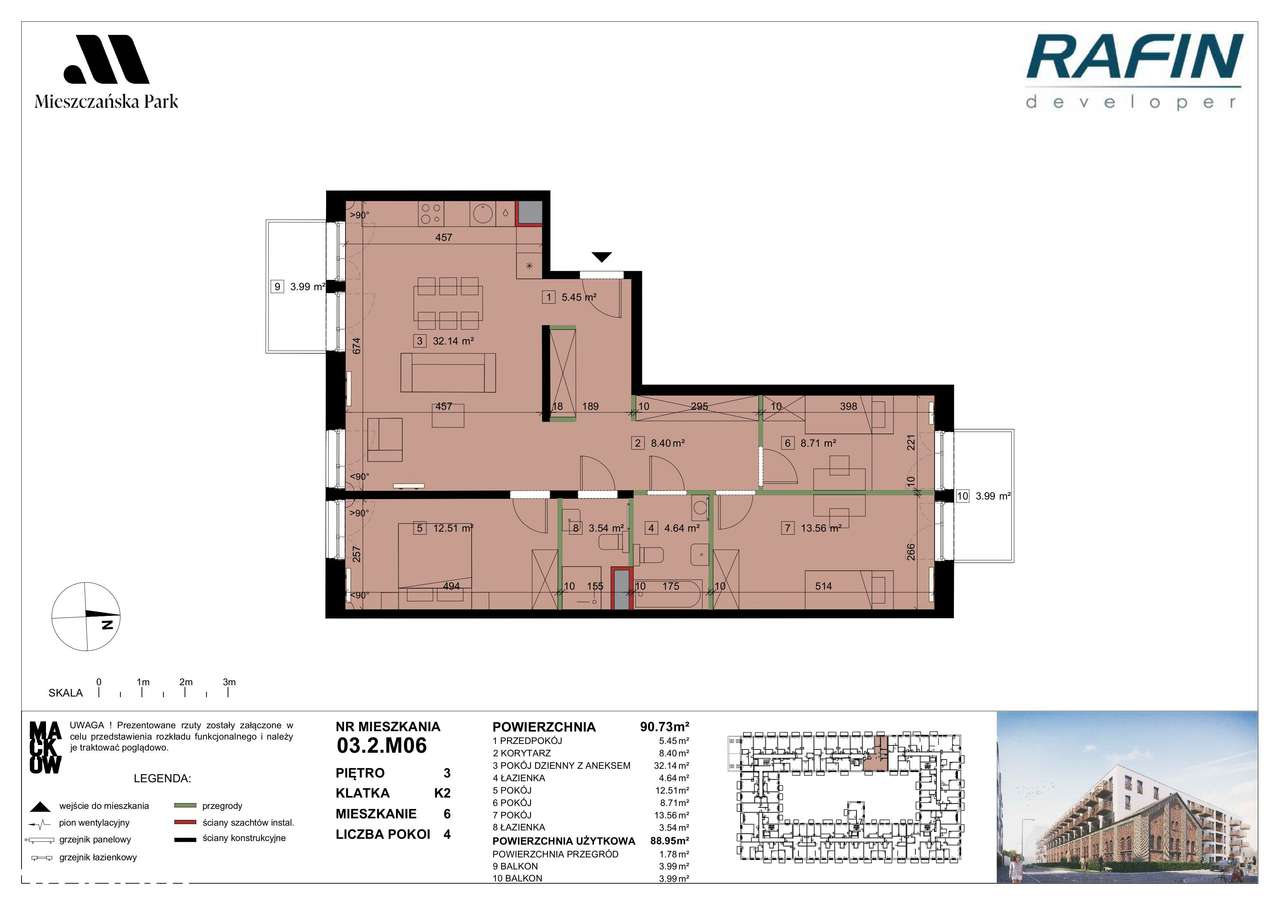 Mieszczańska Park | Mieszkanie 4 pokojowe | 03.2.M06 - Pełny obrazek: 3/8