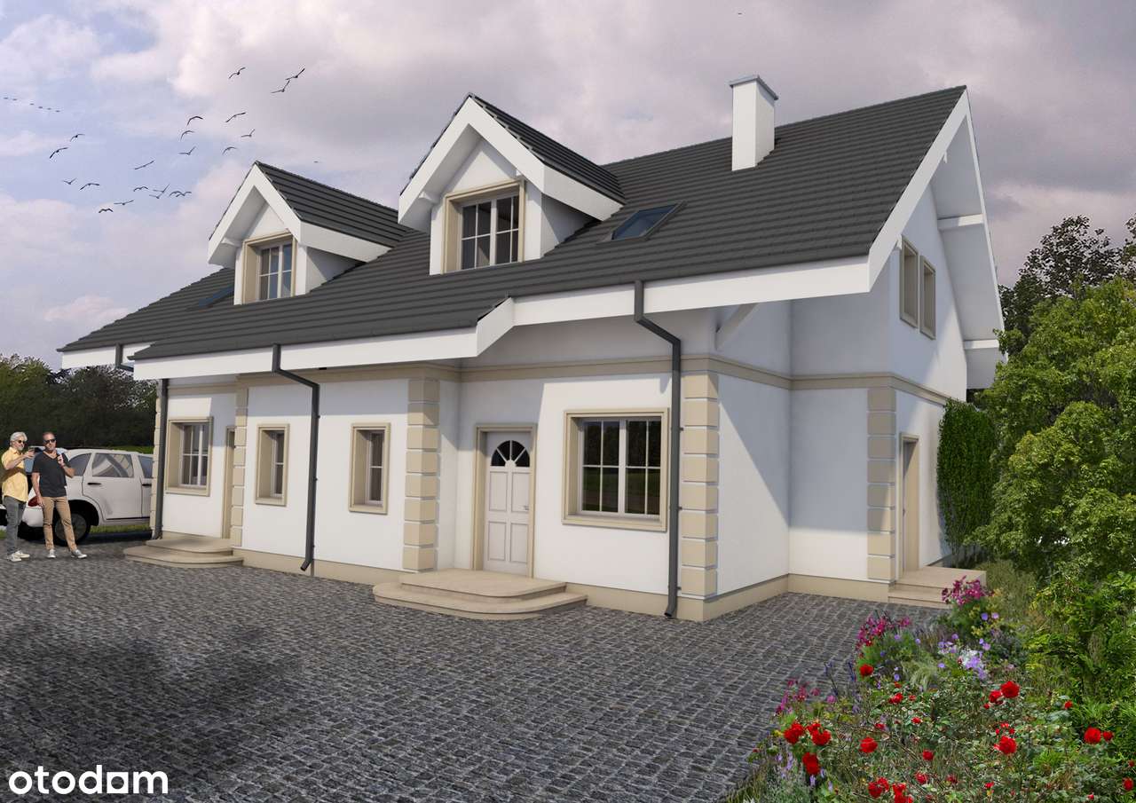 Nowoczesny bliźniak z dużym ogrodem | Komorniki | pompa ciepła |-2