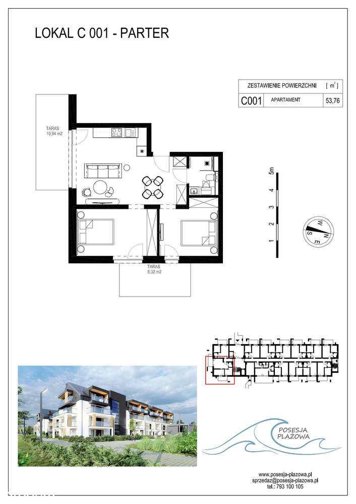 Posesja Plażowa | apartament 3-pok. | C001 - Pełny obrazek: 2/9