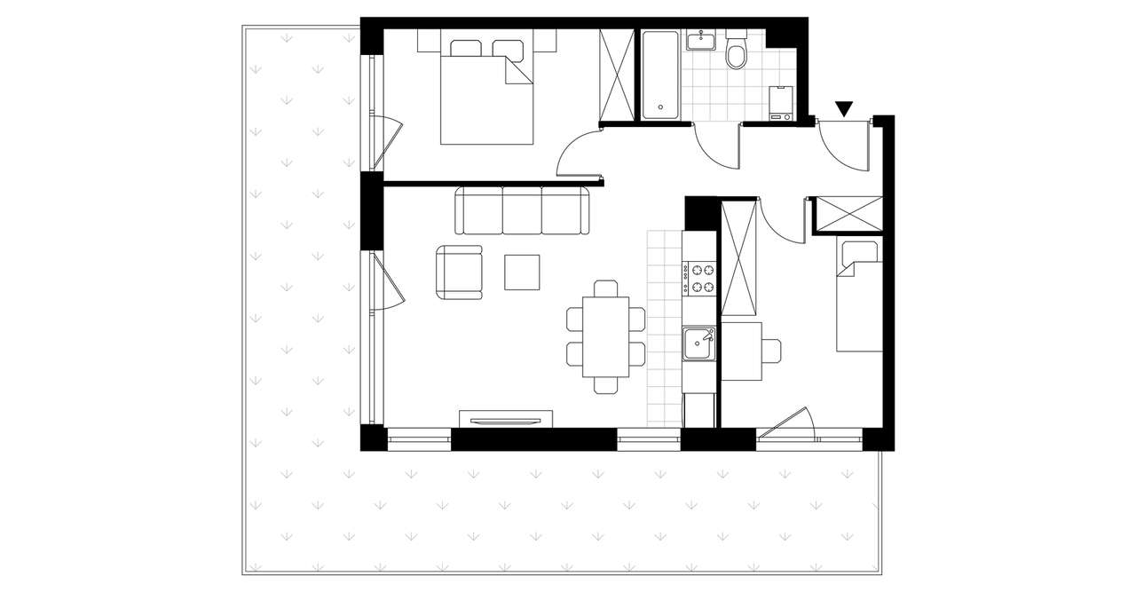 3-pokojowe mieszkanie 54m2 + ogródek Bez Prowizji - Pełny obrazek: 3/8
