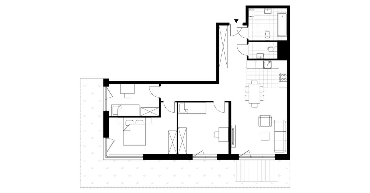 4-pokojowe mieszkanie 86m2 + ogródek Bezpośrednio - Pełny obrazek: 3/8