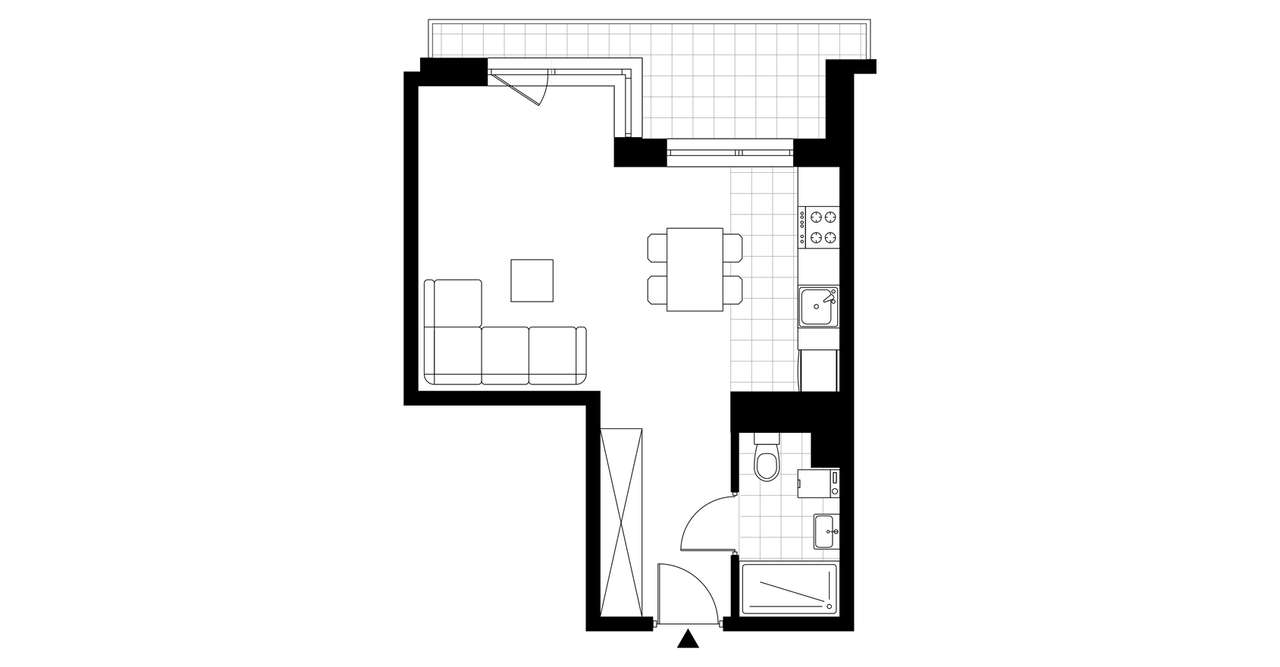 1-pokojowe mieszkanie 32m2 + loggia Bez Prowizji - Pełny obrazek: 3/8