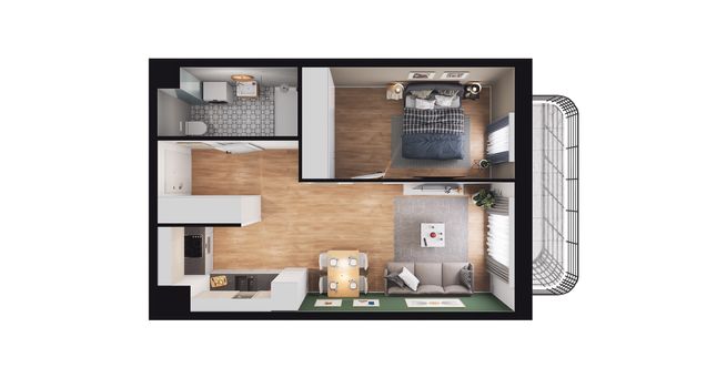 2-pokojowe mieszkanie 41m2 + balkon Bezpośrednio