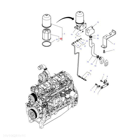 Filtr oleju silnika Massey Ferguson V836362228 Oryginał - 4