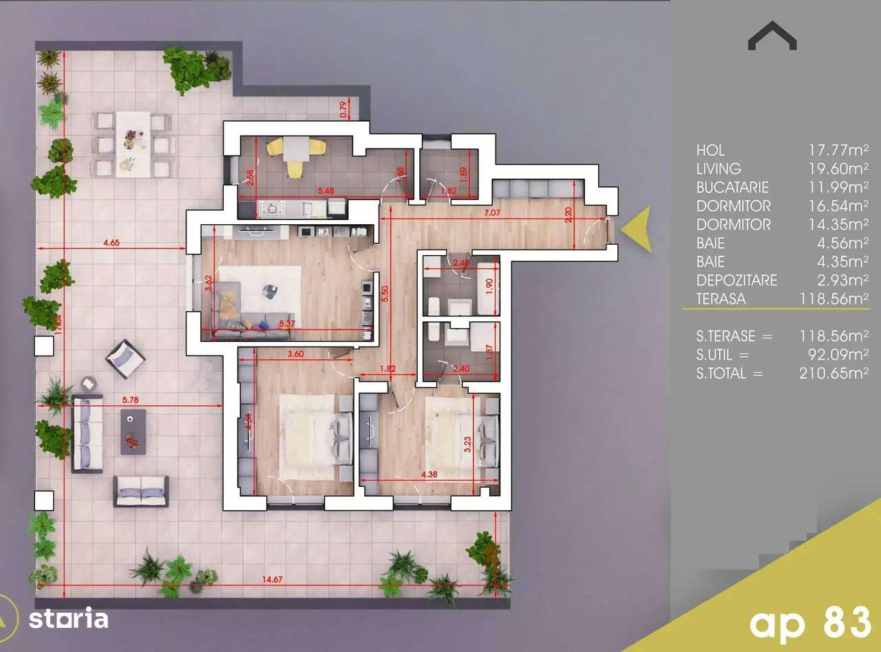 3 Camere Cu Terasa | Finalizat  | Sector 3 | Fara Comision - Imagine principală: 3/9
