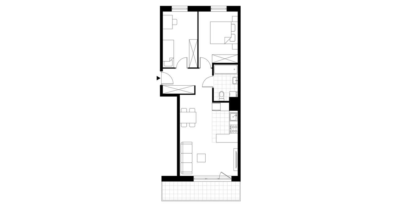 3-pokojowe mieszkanie 55m2 + loggia Bezpośrednio - Pełny obrazek: 4/9