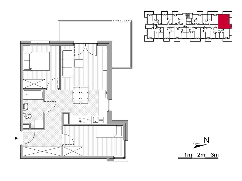 ul. Powstańców | mieszkanie 3-pok. | F 50 - Pełny obrazek: 2/8
