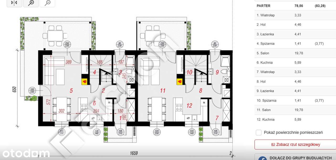 Nowoczesny dom w zabudowie bliźniaczej - Pełny obrazek: 3/4