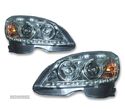 FARÓIS COM LUZ DIURNA LED PARA MERCEDES C W204 07-11 FUNDO CROMADO - 2