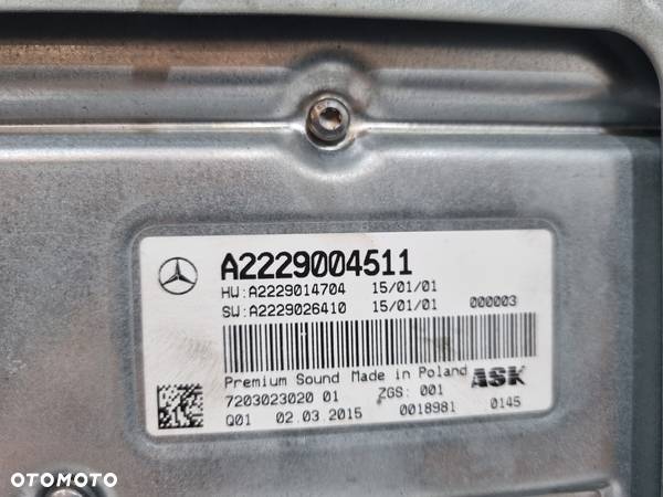 MERCEDES W205 W217 C217 W222 W253 WZMACNIACZ BURMSTER A2229004511 - 5