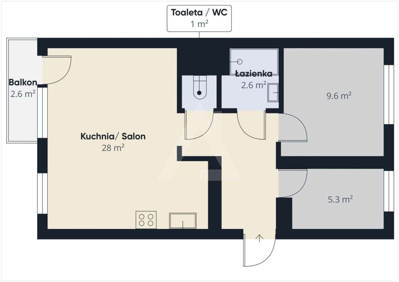 3 pokoje po remoncie z aneksem, balkon - Pełny obrazek: 2/20