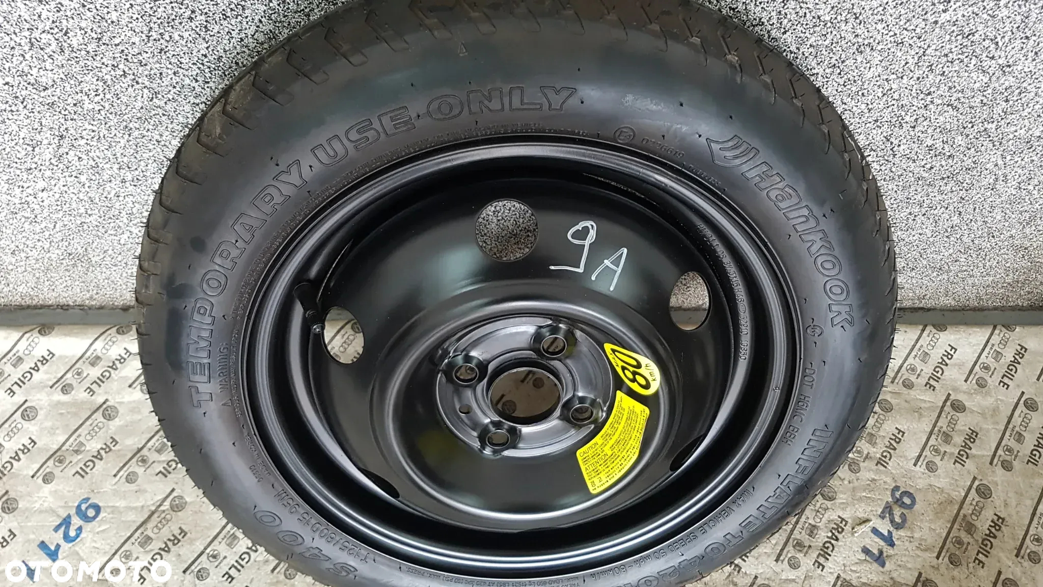 KOŁO DOJAZDOWE ZESTAW  HYUNDAI I20 I10 KIA RIO 4X100 125/80R15 - 5